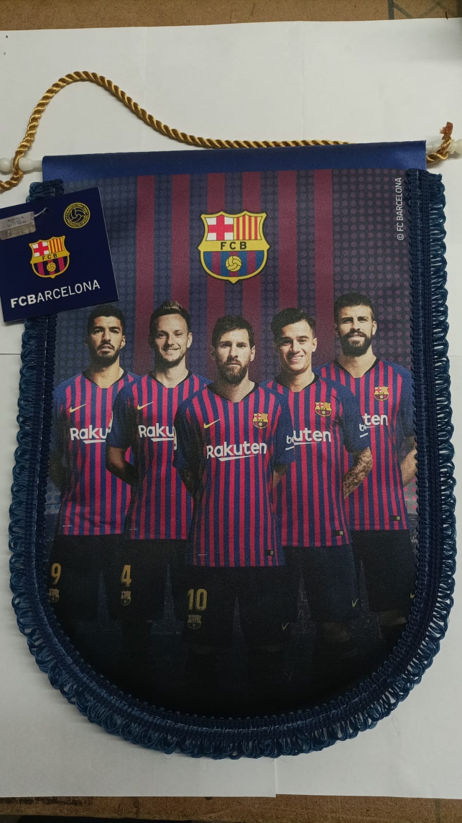 BANDERIN FCB JUGADORES  24  X 32  Cm ( 2019 )