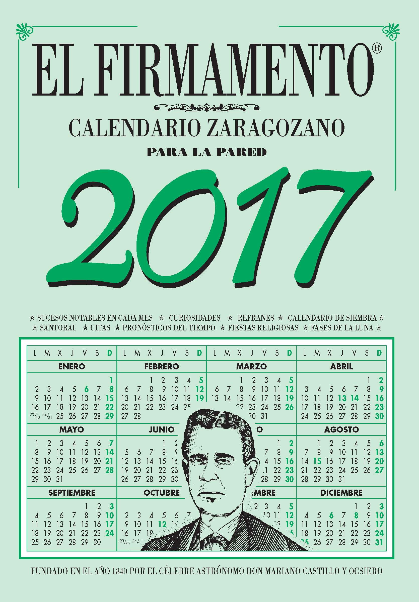 CALENDARIO ZARAGOZANO 2017  PARED EL FIRMAMENTO